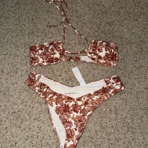 Abercrombie & Fitch Brown Floral Bikini